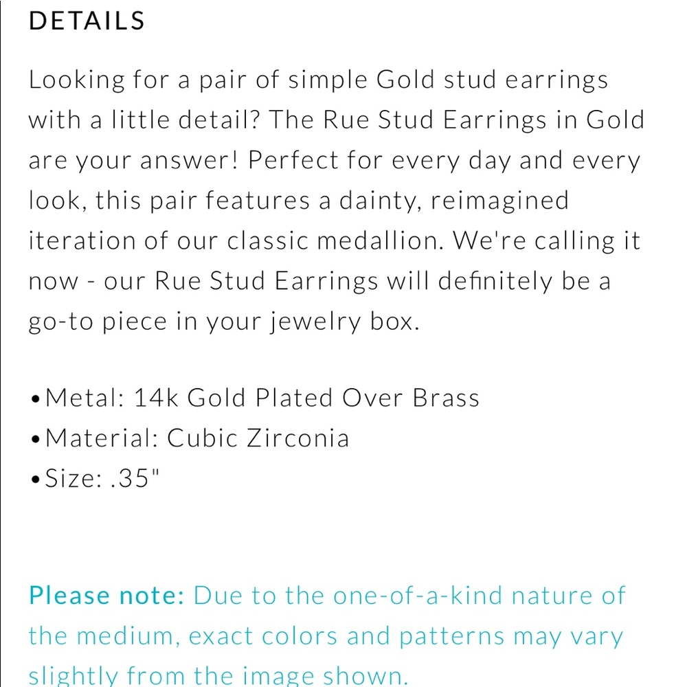 NEW KENDRA SCOTT RUE STUDS IN GOLD - Picture 6 of 6